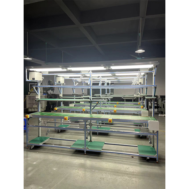 How does the choice of belt material impact the efficiency of a 3C conveyor line?